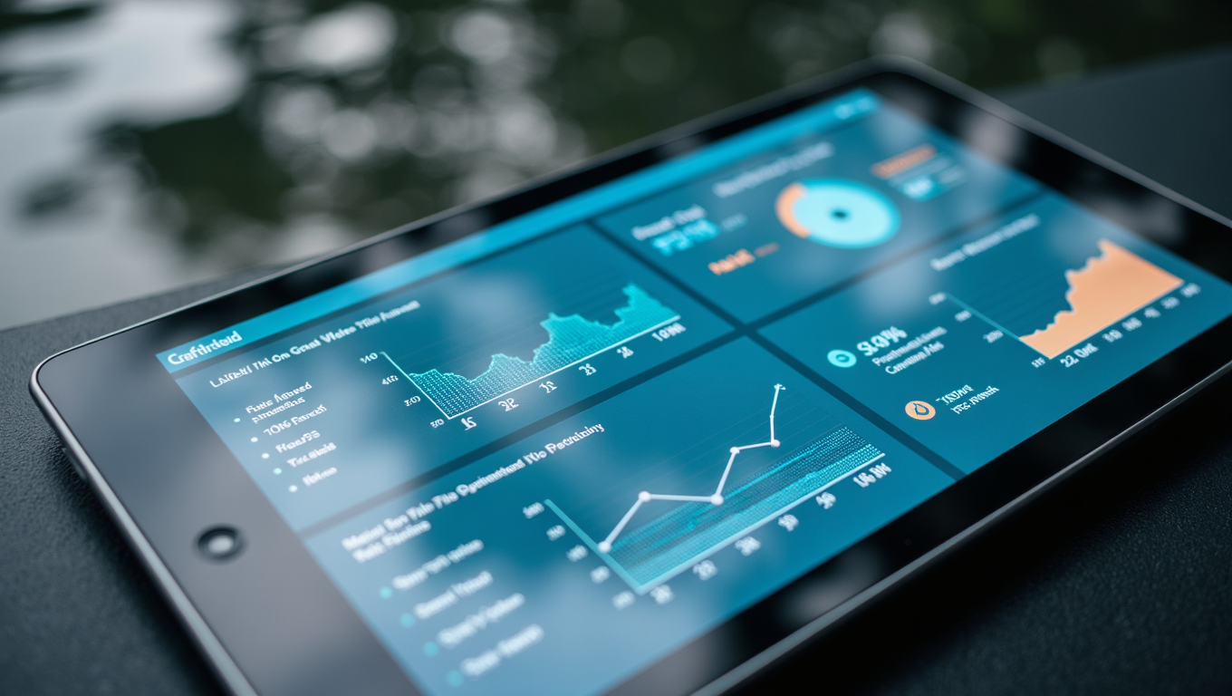 Giao diện dashboard AI hiển thị các thông số nuôi cua theo thời gian thực