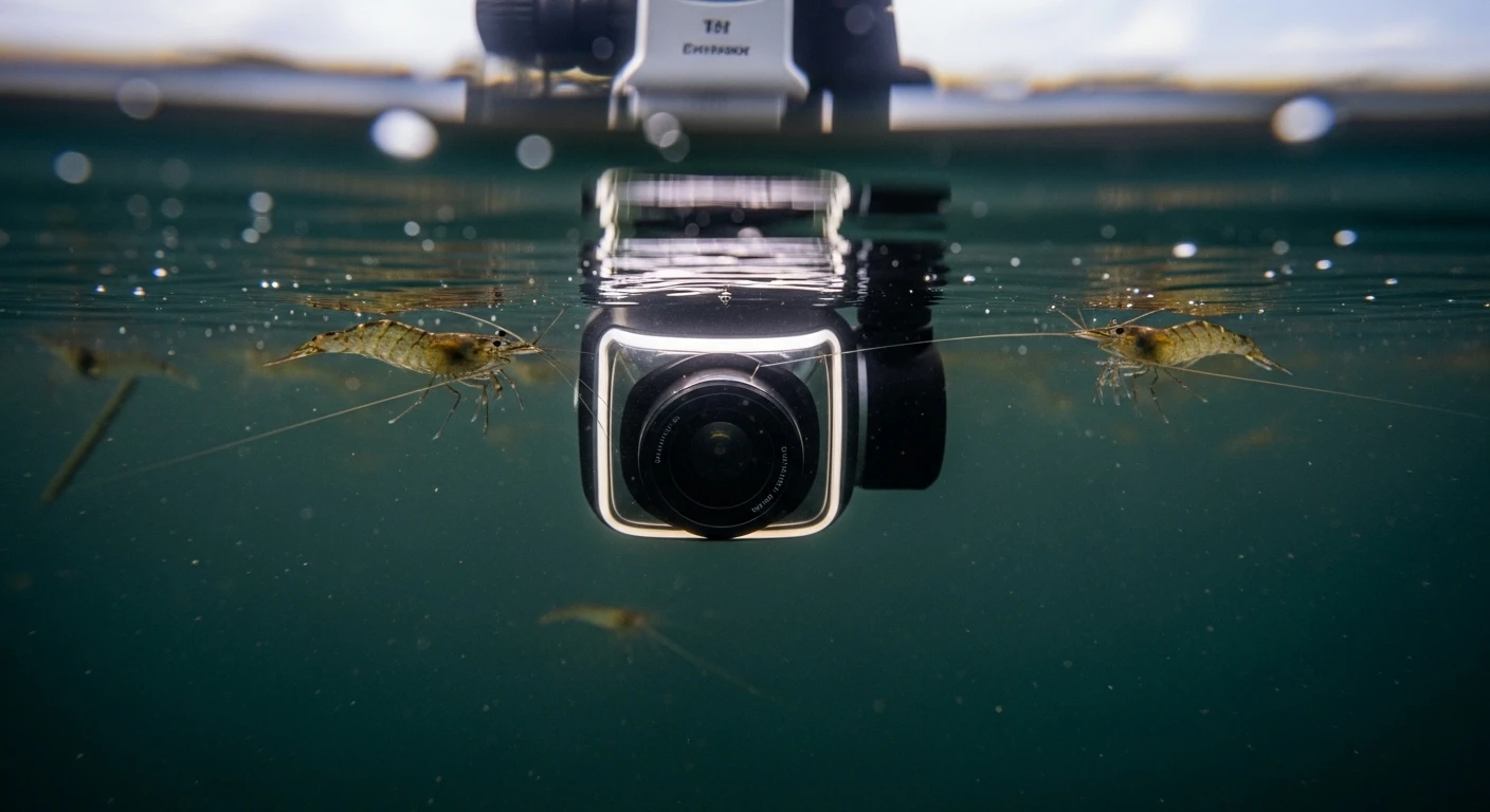 Hệ thống camera AI dưới nước giám sát tôm