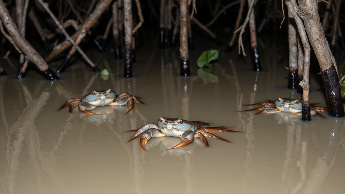 Hình ảnh minh họa ba khía trong môi trường tự nhiên