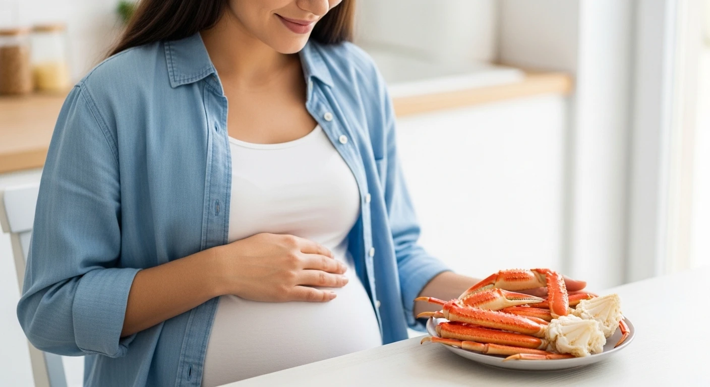 Bà bầu đang thưởng thức món cua biển ngon miệng
