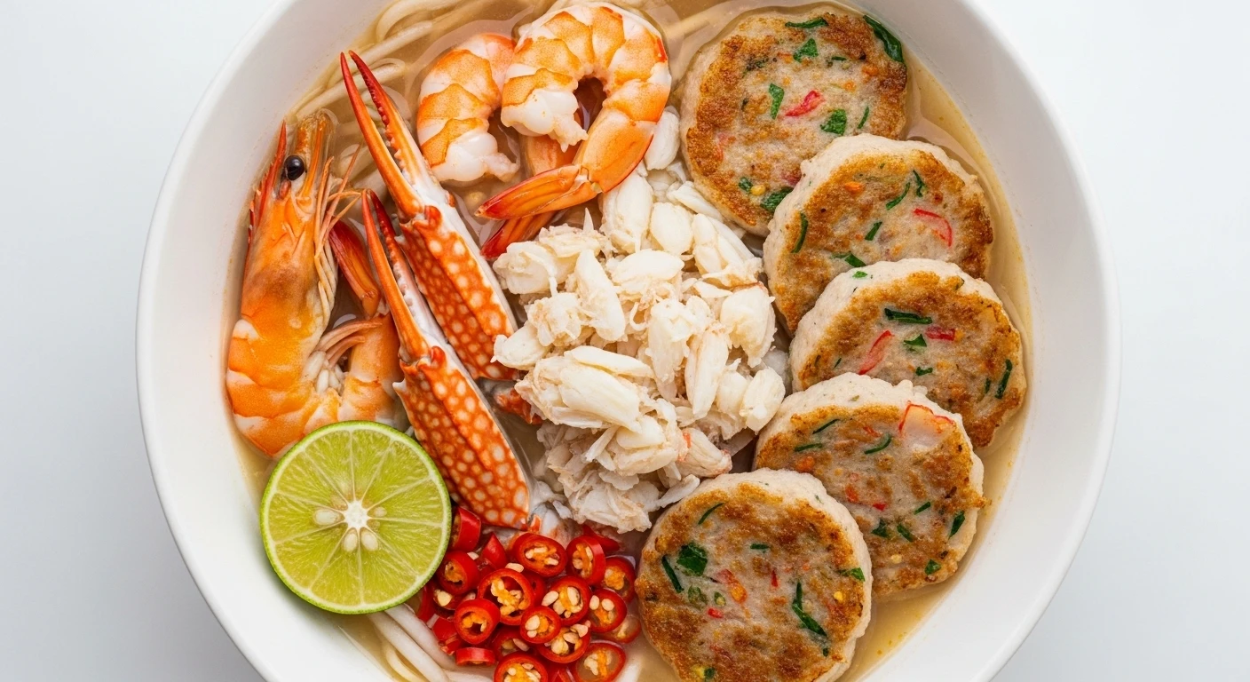 Hình ảnh cận cảnh một tô bánh canh cua đồng hấp dẫn