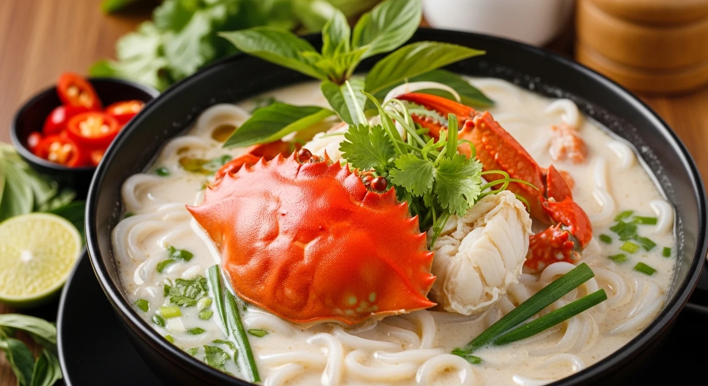 Tô bánh canh ghẹ cốt dừa thơm lừng