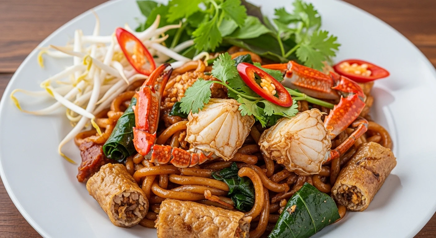 Bánh đa cua Hải Phòng xào khô hấp dẫn