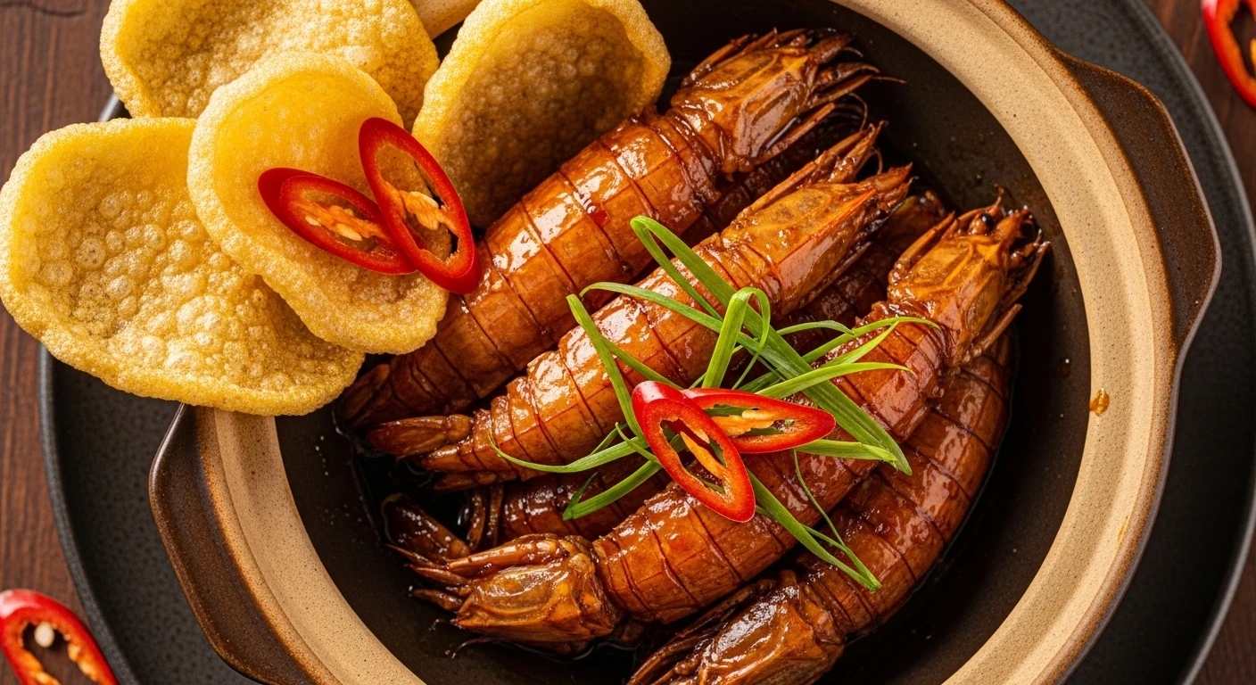 Bề bề rim xì dầu hấp dẫn ăn kèm cơm cháy giòn rụm