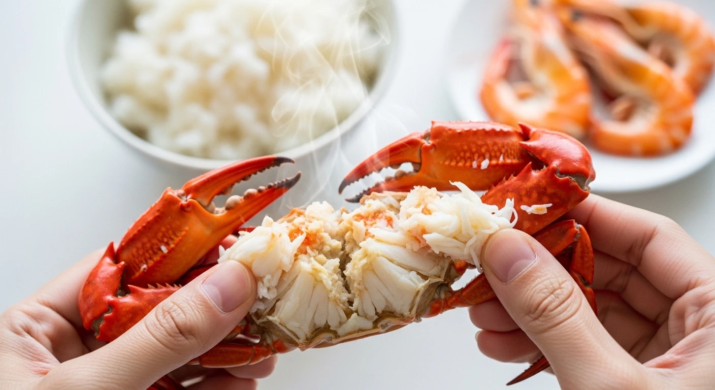 Người bệnh ho viêm họng ăn tôm cua