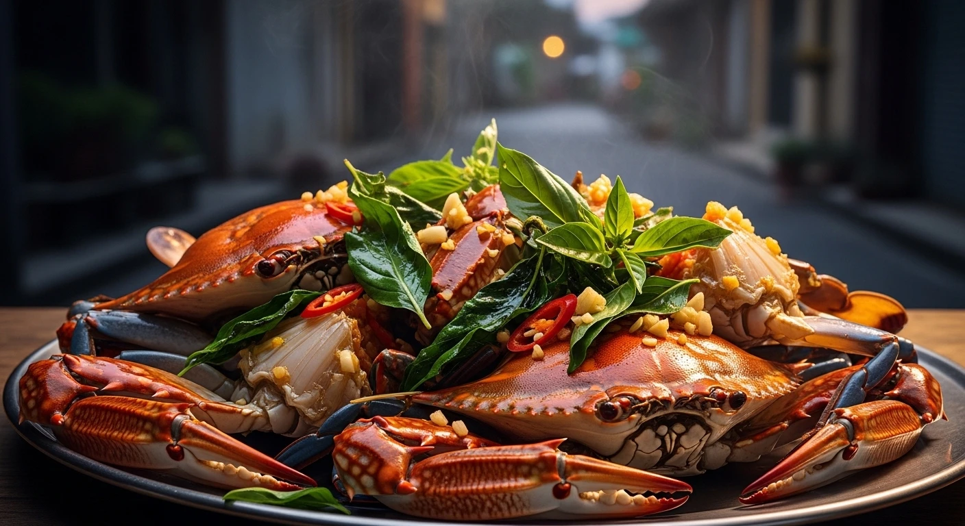 Blue Crab Roasted with Thai Basil