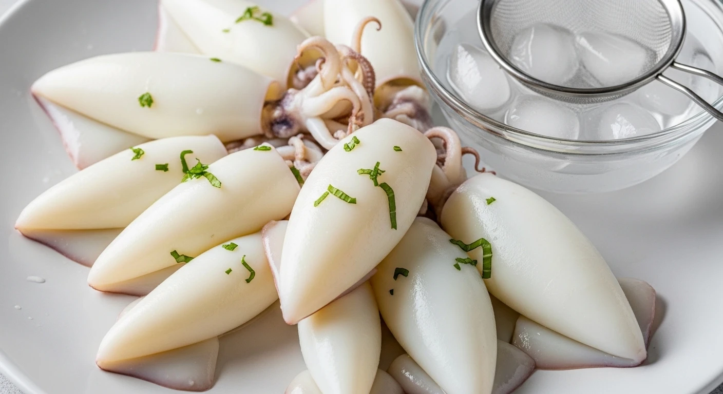 Trick to Boil Squid Tubes Crunchy, Not Rubbery