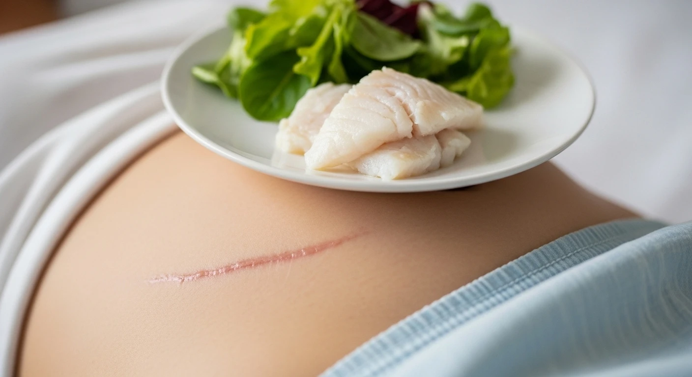 A woman carefully considering a plate of seafood