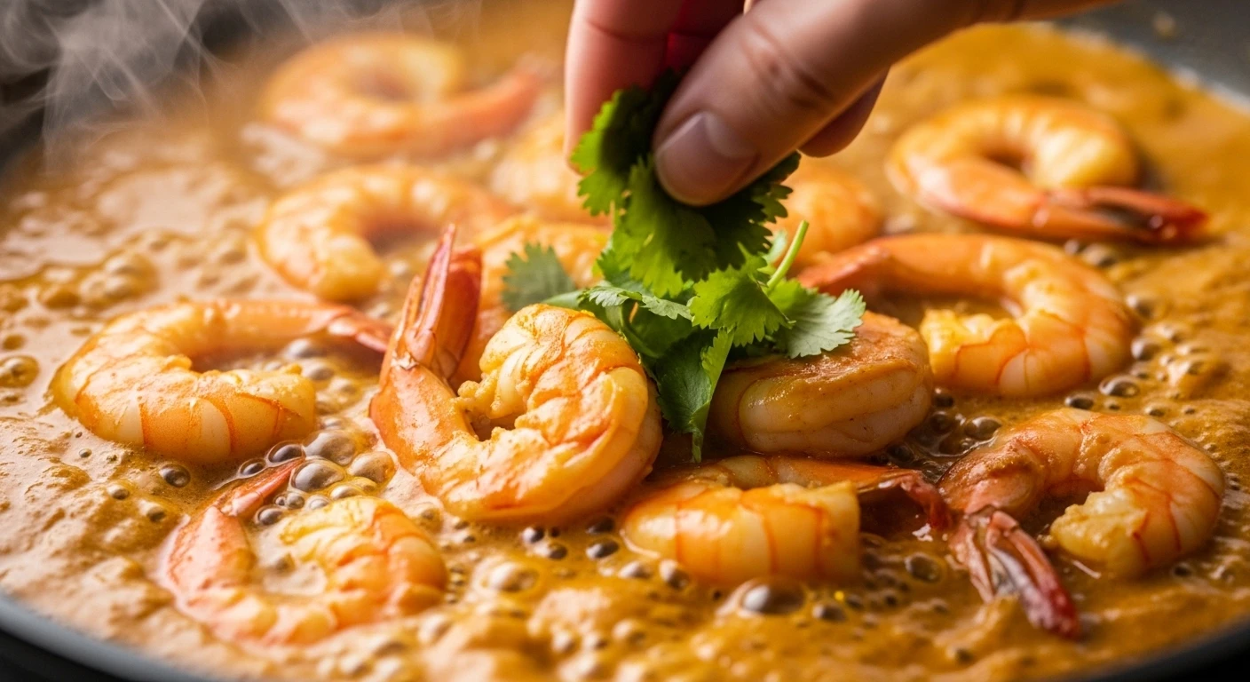 Quá trình nấu cà ri tôm càng xanh