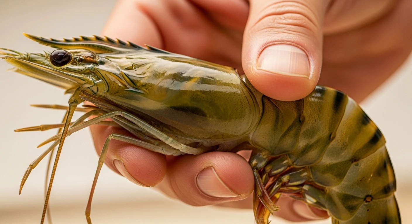 Bẻ ngang khớp nối đầu và thân tôm càng xanh