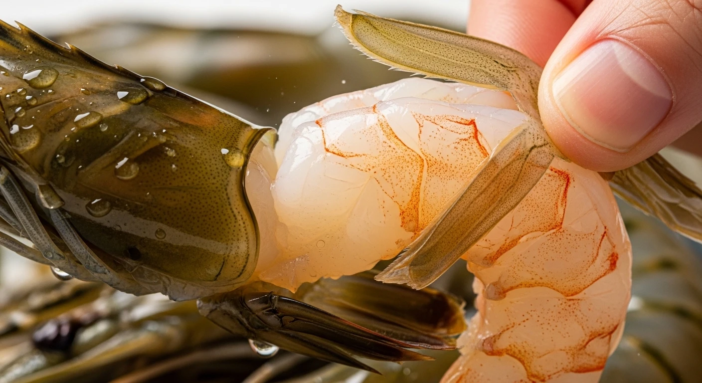 Tuốt vỏ tôm càng xanh ra khỏi thịt