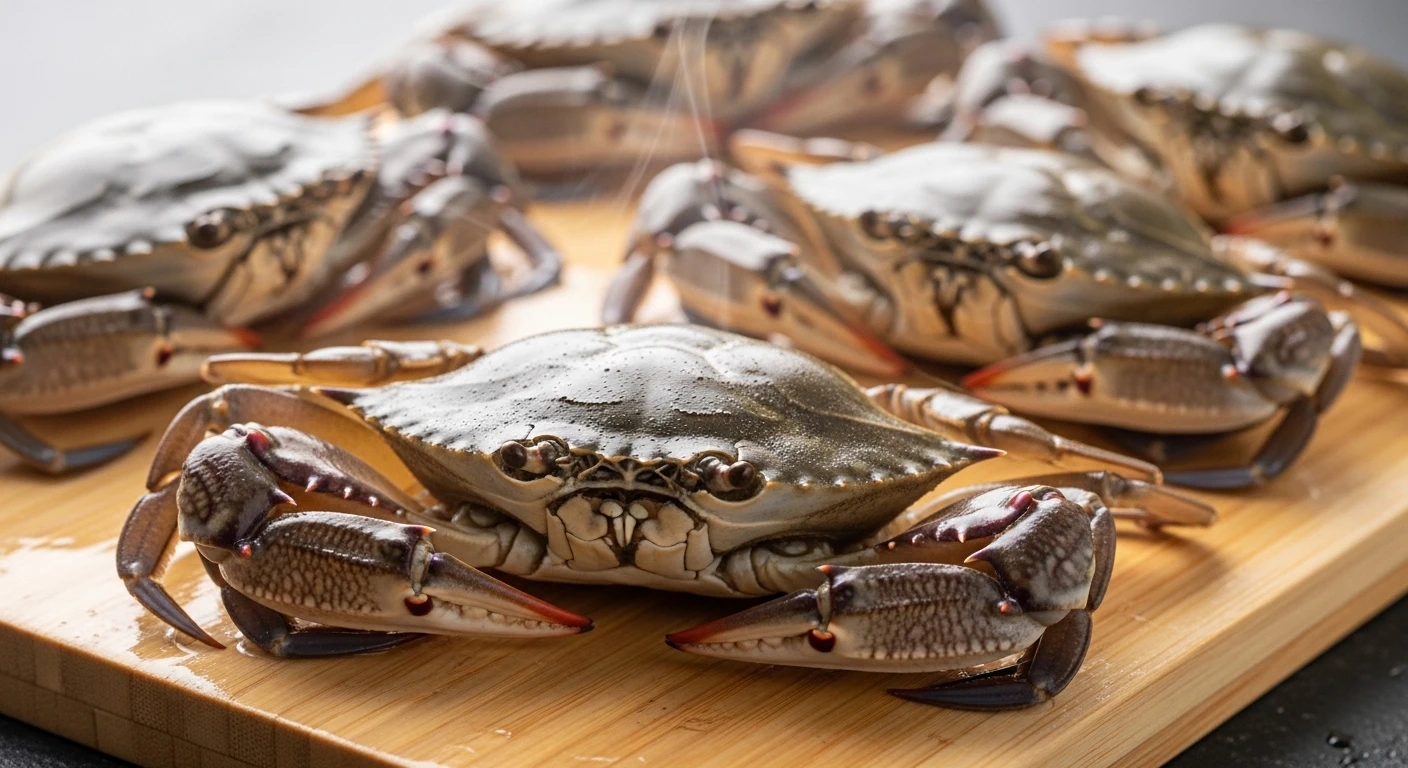 Ghẹ tươi ngon được chuẩn bị để chế biến