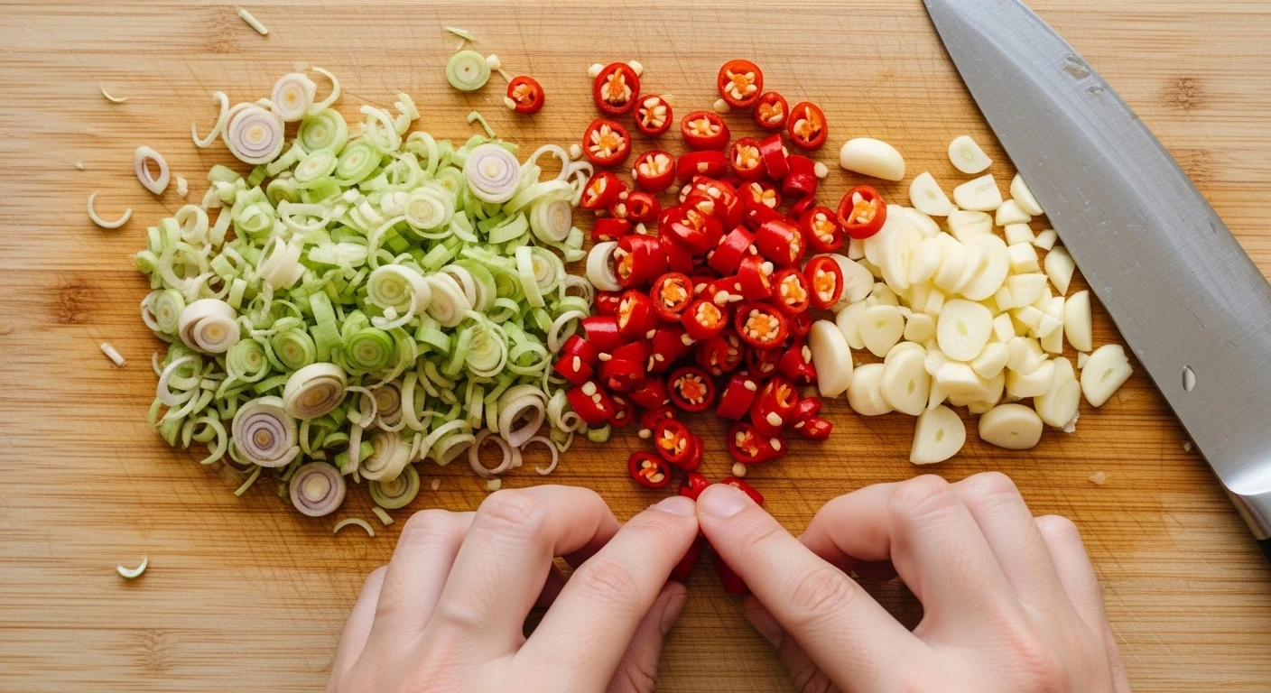 Sơ chế sả ớt tỏi