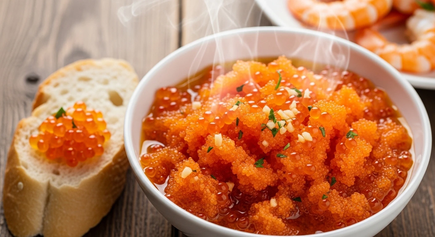 Gạch tôm càng xanh vàng ươm làm xốt chấm bánh mì