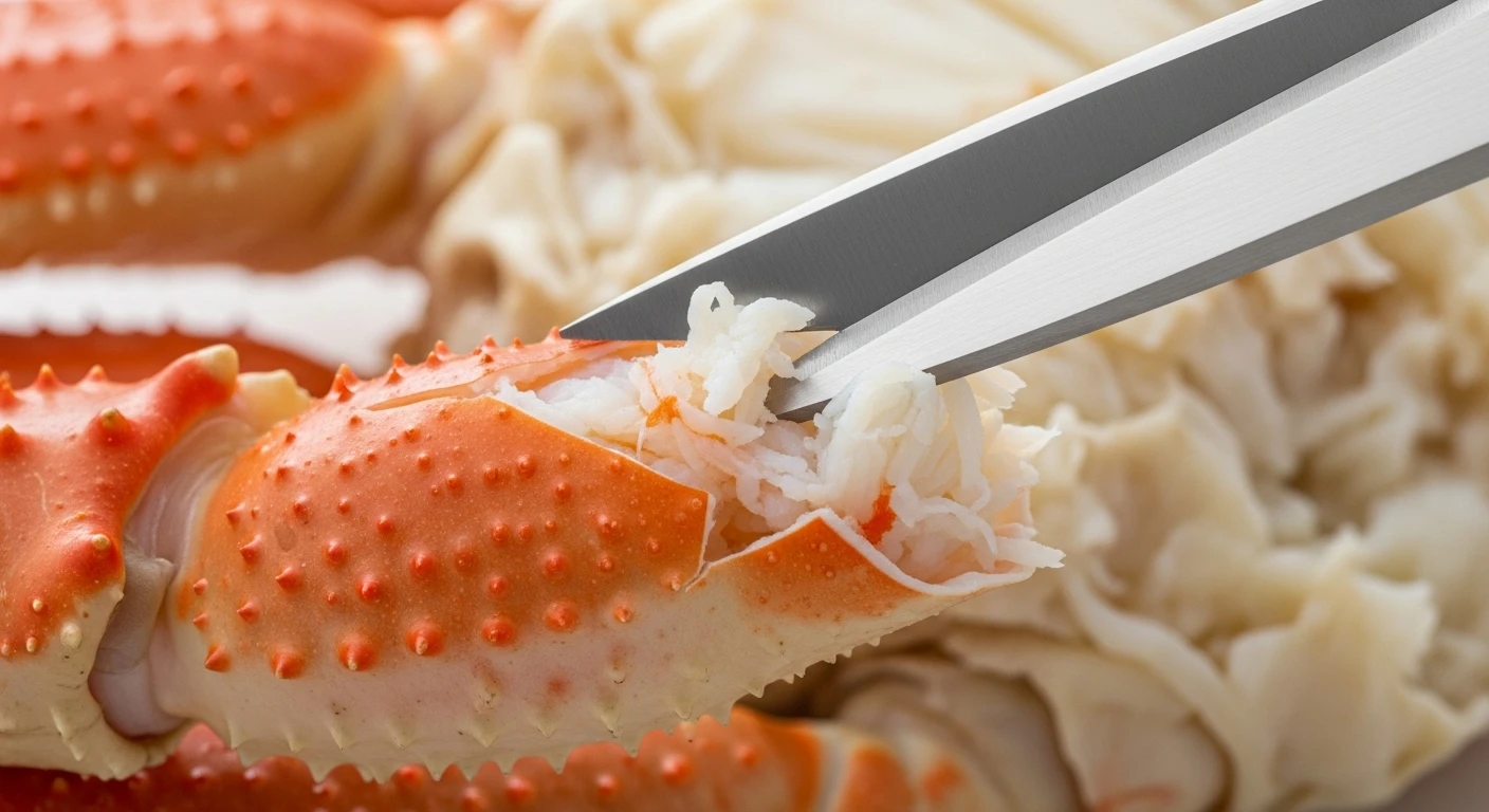 Sử dụng kéo mũi nhọn để tách thịt cua ghẹ