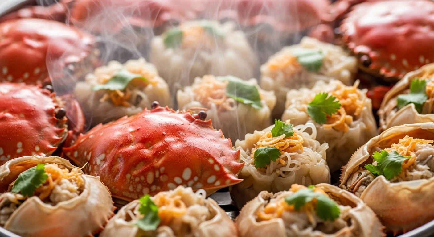 Đĩa Chả Ghẹ Hấp Mai nóng hổi vừa hấp xong