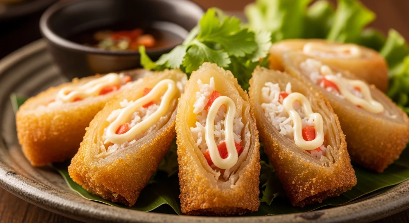 Chả Giò Cua Mayo hấp dẫn, vàng giòn