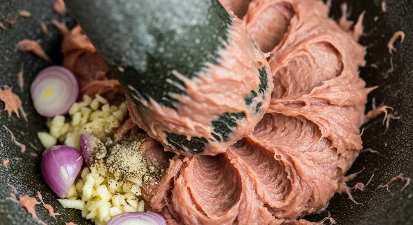 Giã tôm sú làm chả