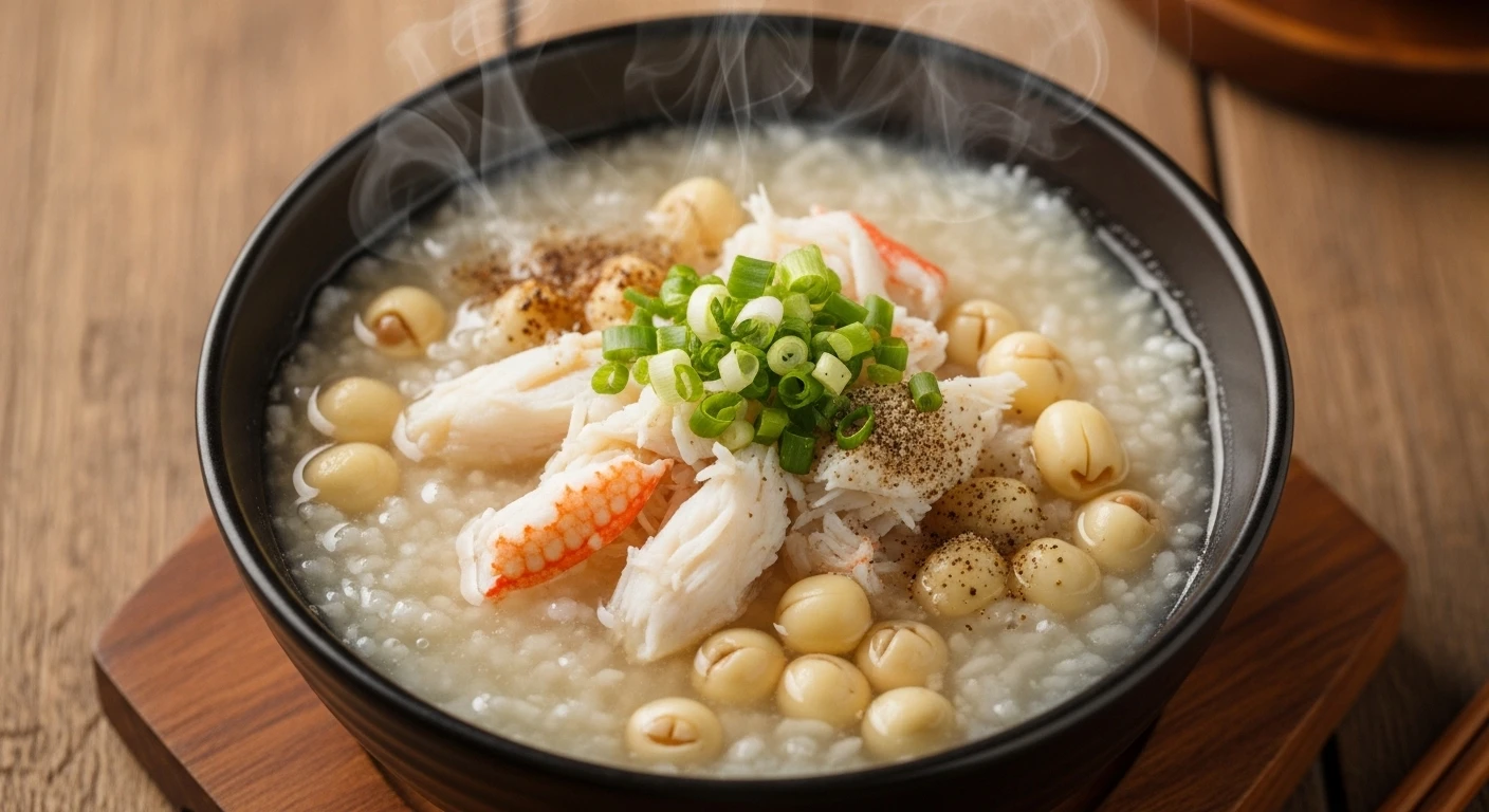 Bát cháo cua hạt sen thơm ngon, bổ dưỡng