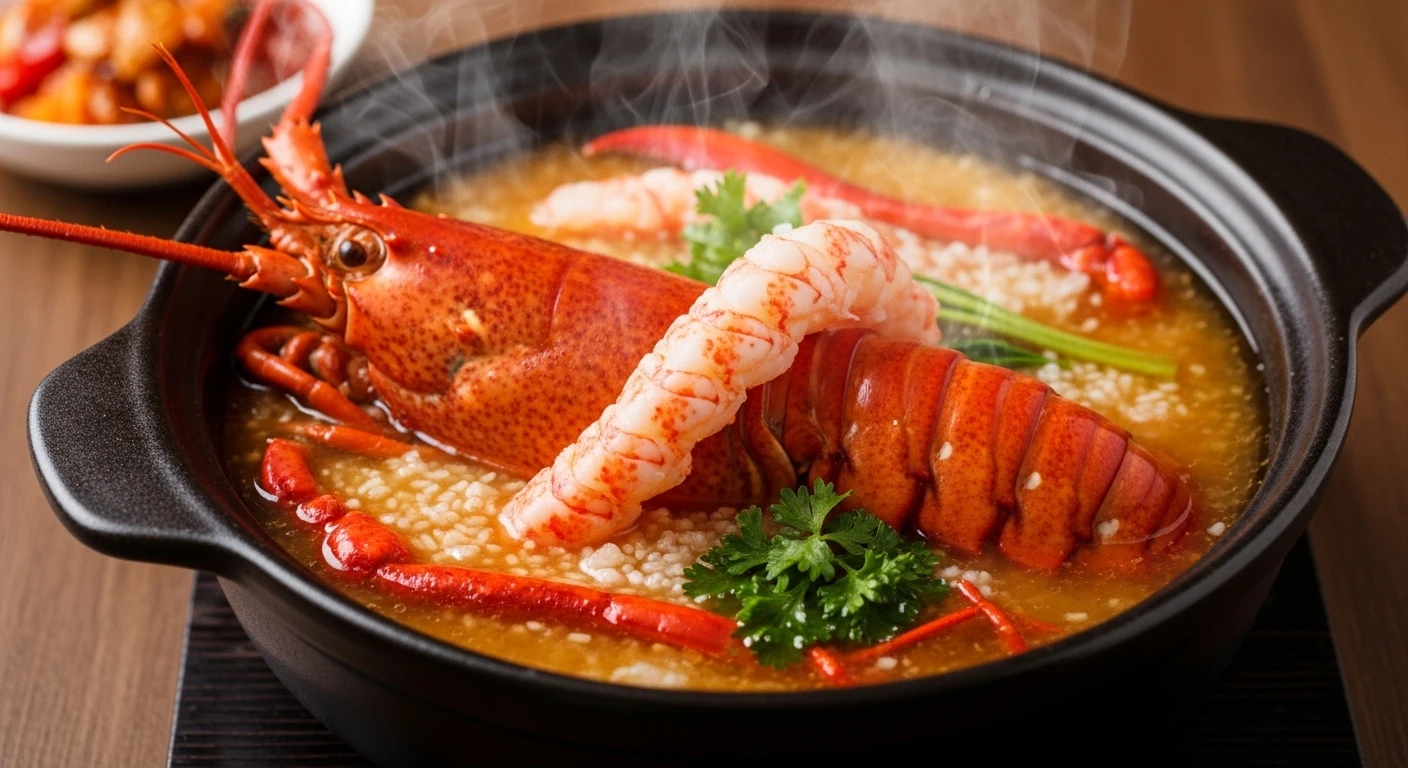 Cháo Đầu Tôm Hùm Alaska Đậu Xanh Nồi Đất