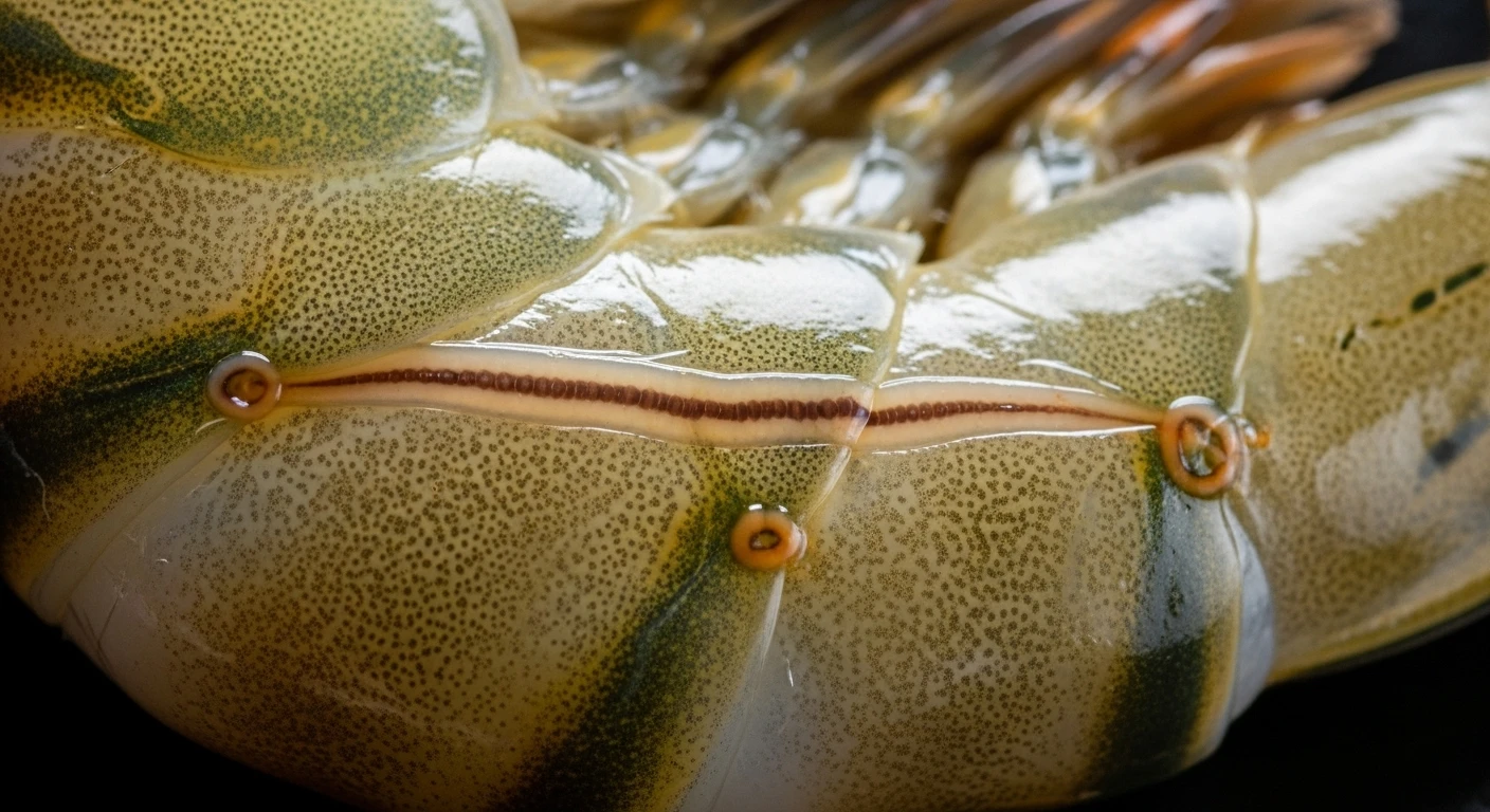 Cận cảnh đường ruột tôm càng xanh