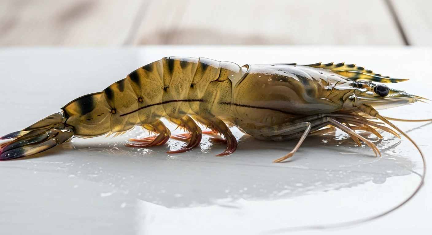 Bụng tôm càng xanh với sợi chỉ đen