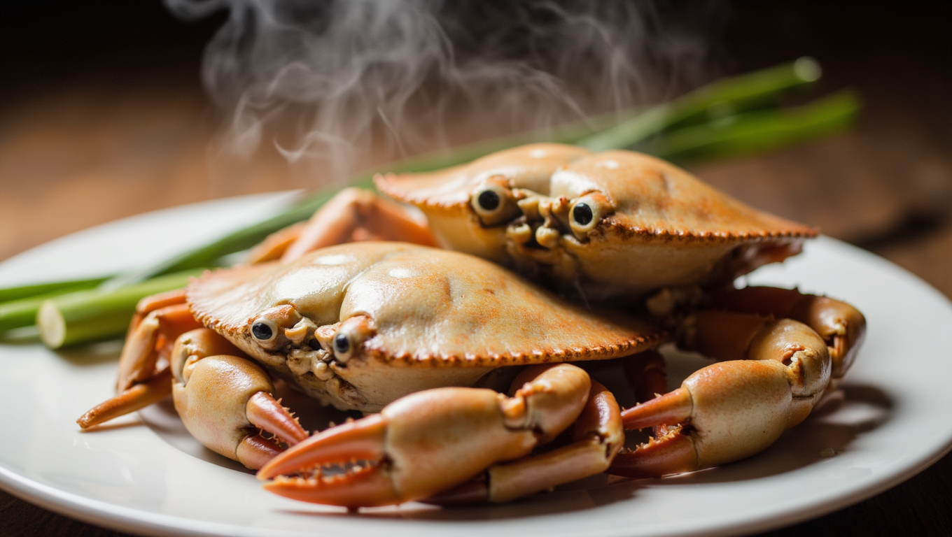 Cua cốm hấp sả thơm lừng