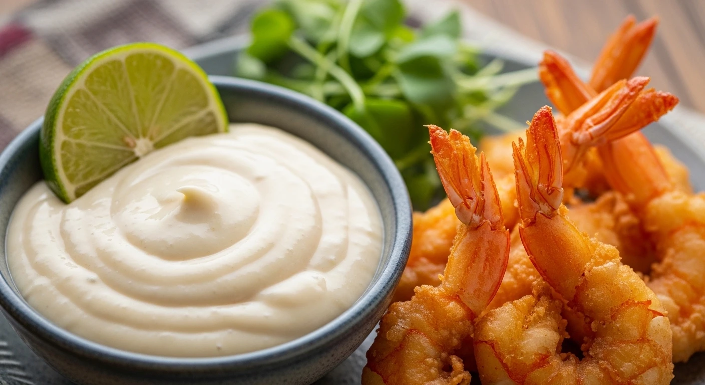 Condensed Milk Mayo Dip with Fried Shrimp