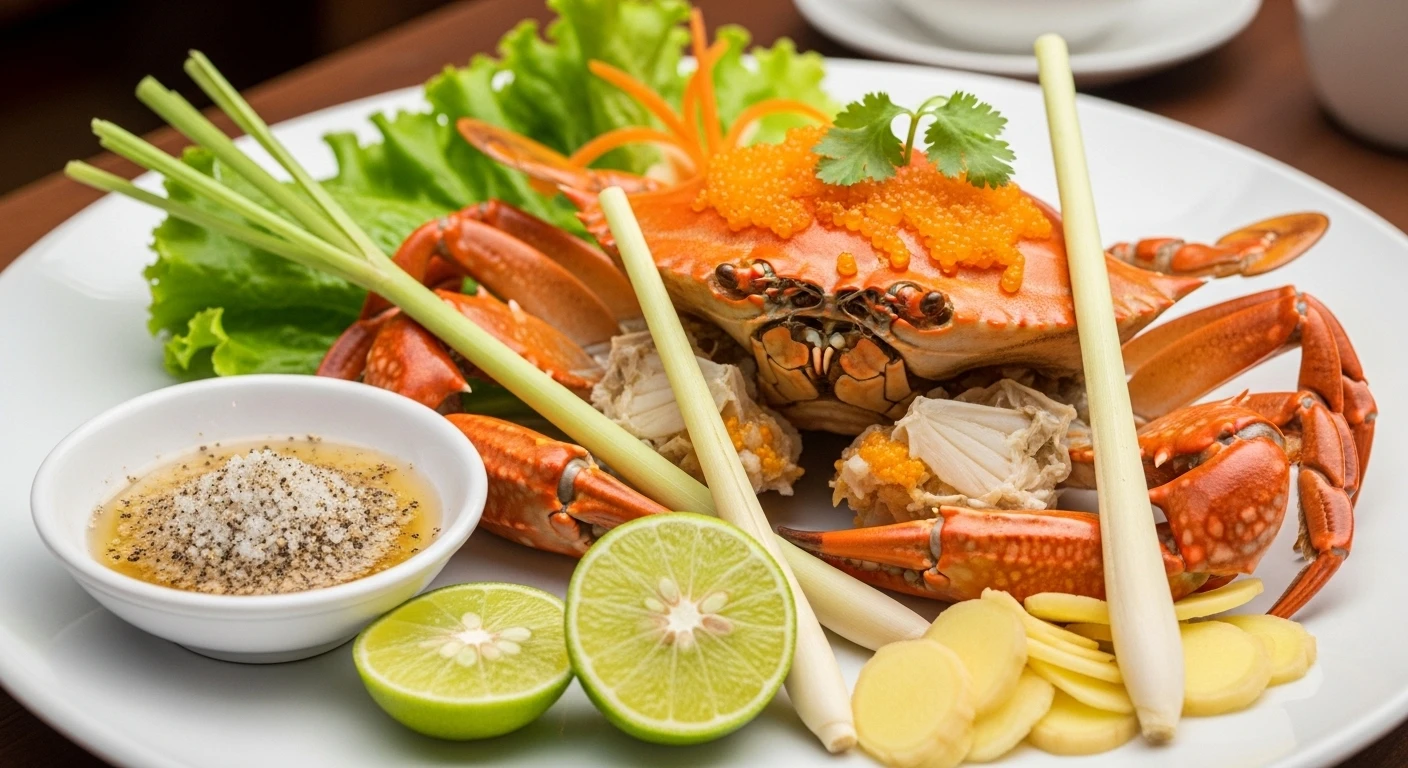 Cua hấp chanh sả thơm ngon, tốt cho sức khỏe