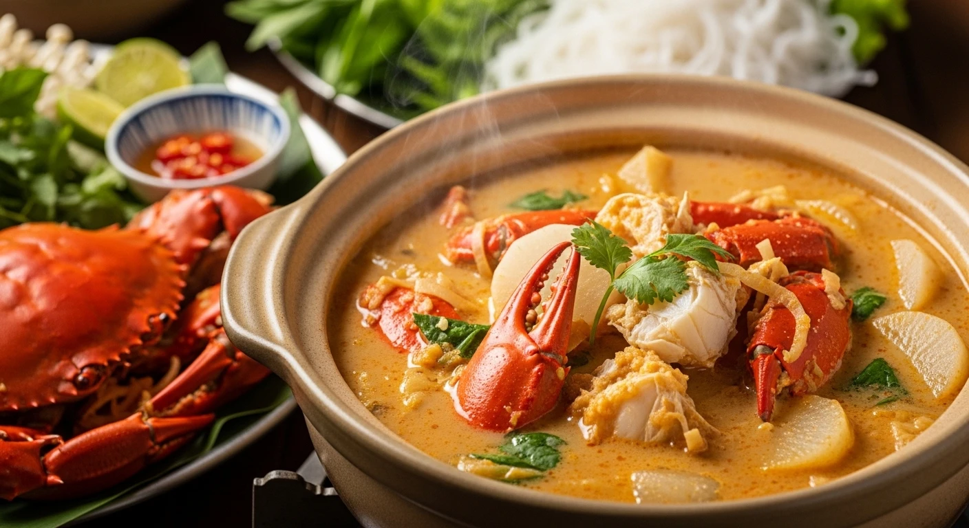 Lau Cua Nau Chao - Creamy crab hotpot