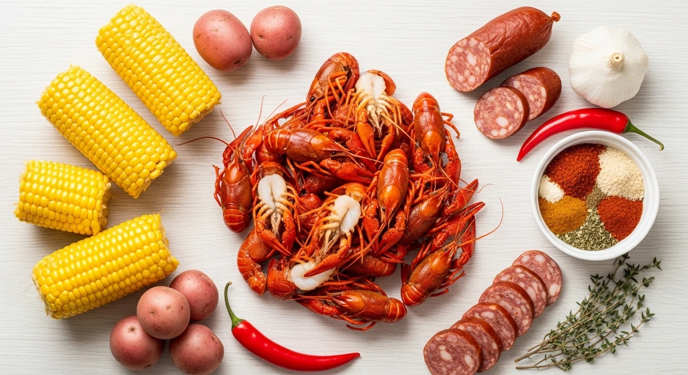 Nguyên liệu tươi ngon cho món Crawfish sốt Cajun