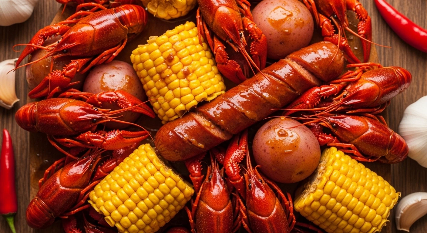 Tôm hùm đất (Crawfish) sốt Cajun cay nồng hấp dẫn