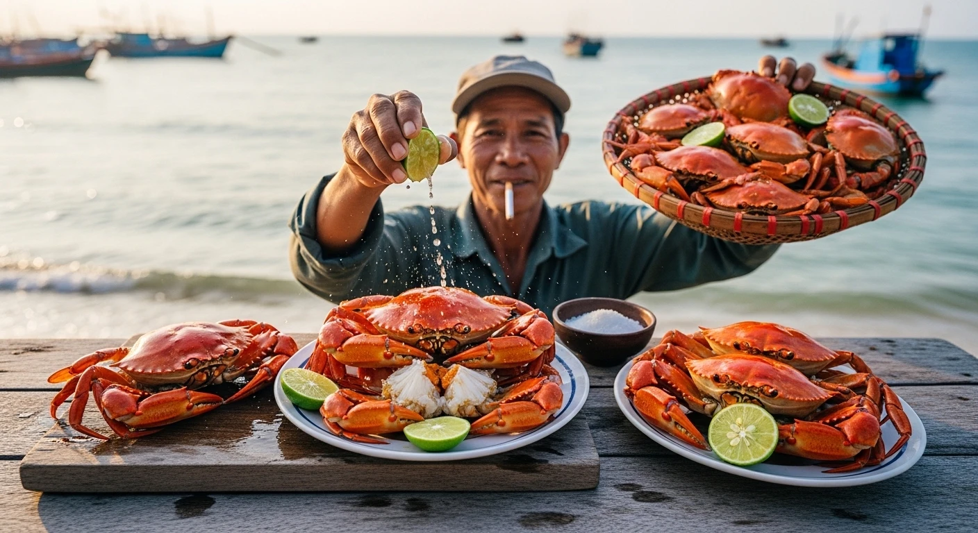 Cu Lao Cham Flat Crab Steamed with Lime Juice