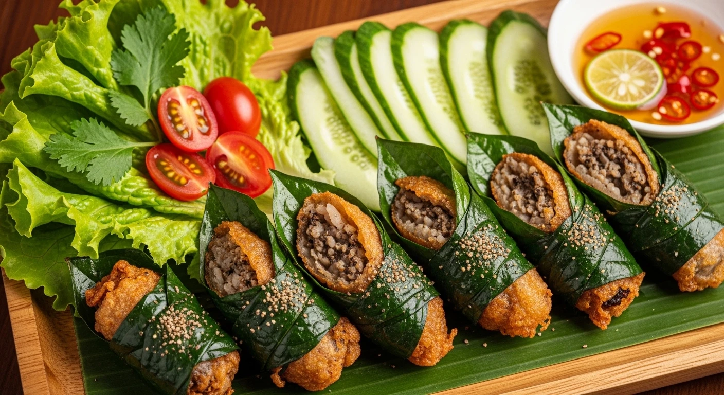 Cua rang tiêu đen bọc lá lốt chiên giòn rộp rộp