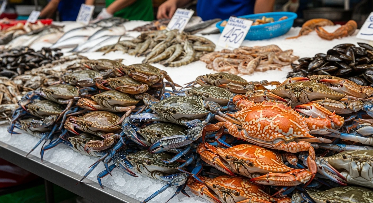 Những chú cua tươi sống, chắc thịt