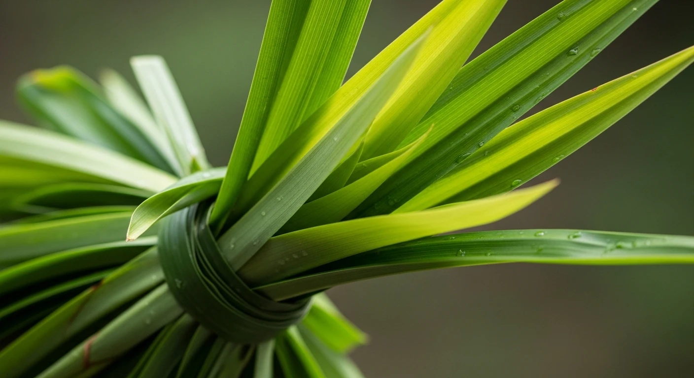 Những bó lá dứa tươi xanh mướt