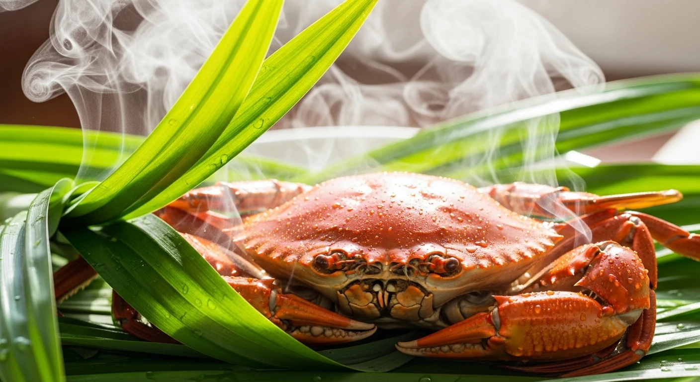 Cua Hấp Lá Dứa Thơm Mát