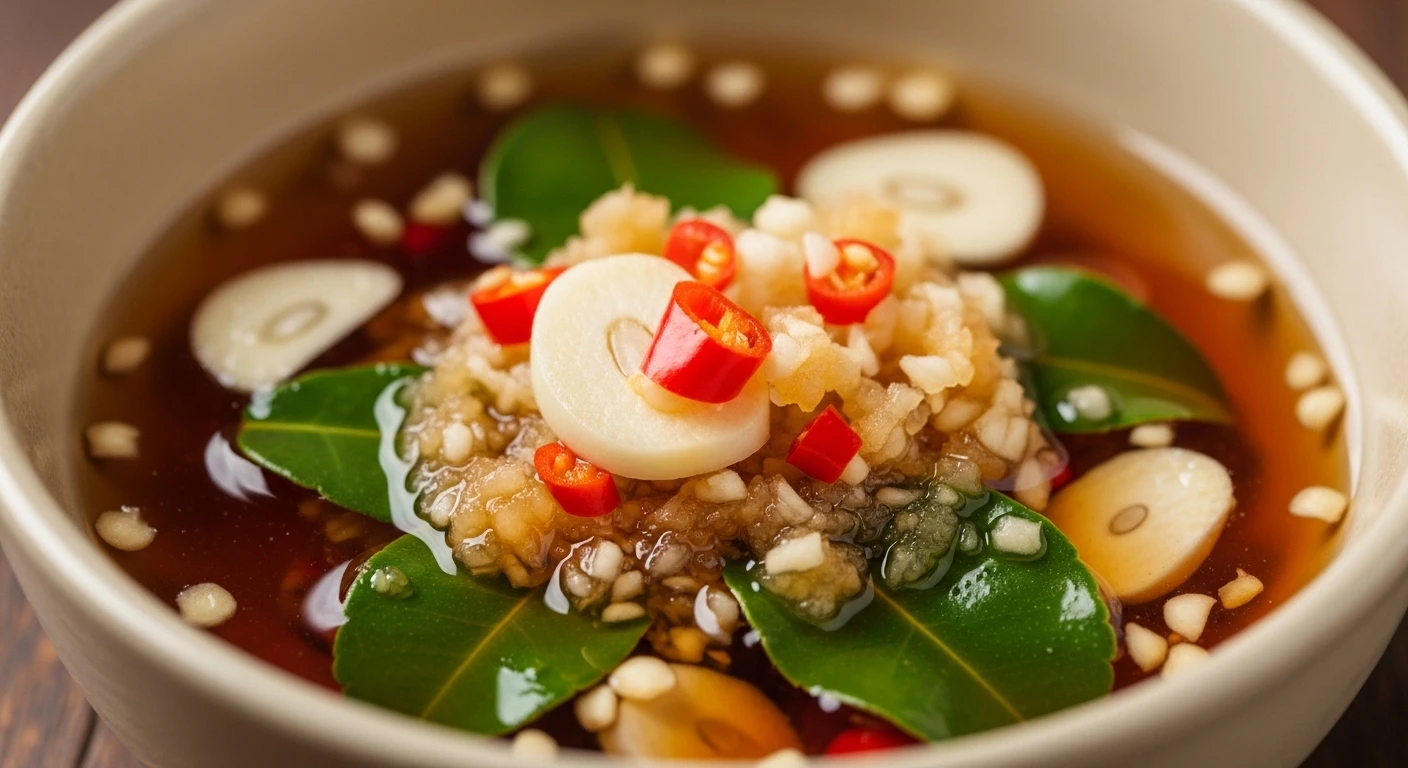 Nước chấm mắm nhĩ lá chanh đậm đà