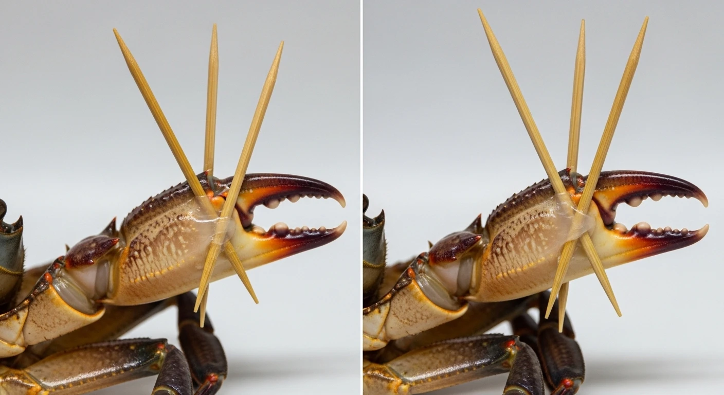 So sánh cua thật và cua lắp ghép bằng tăm tre