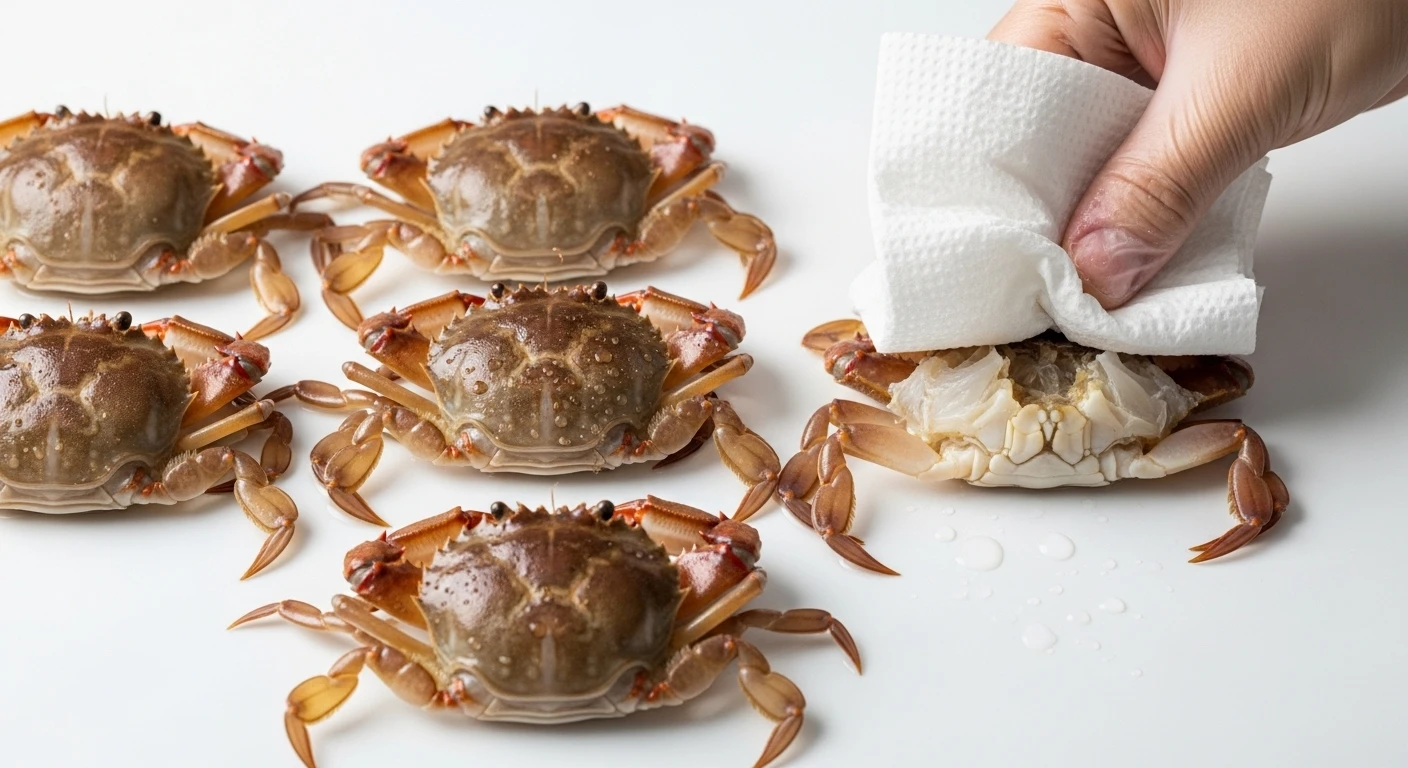 Sơ chế cua lột trước khi chiên xù