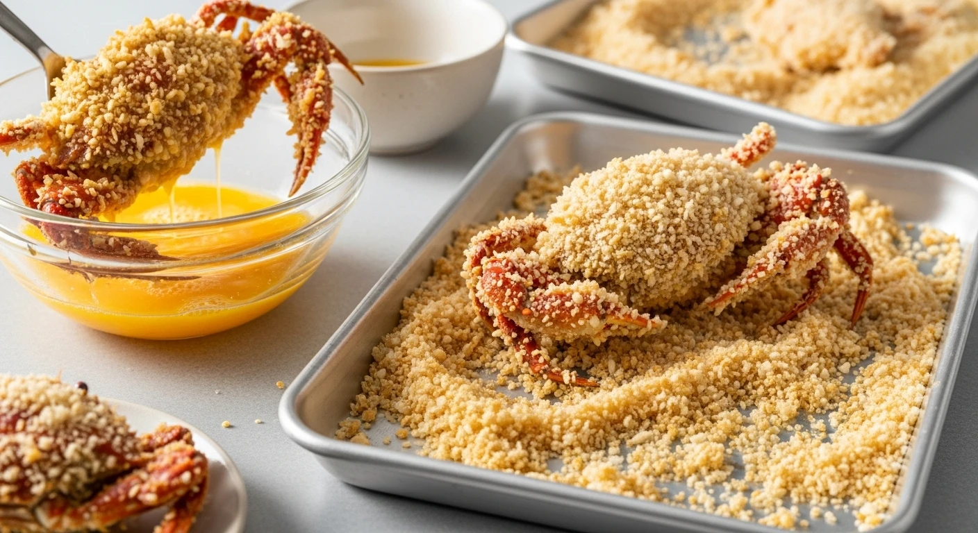 Cua lột chiên xù áo bột vàng giòn