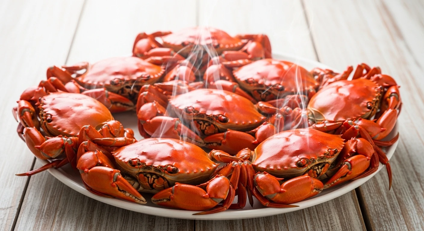 Cua biển luộc hấp tươi ngon