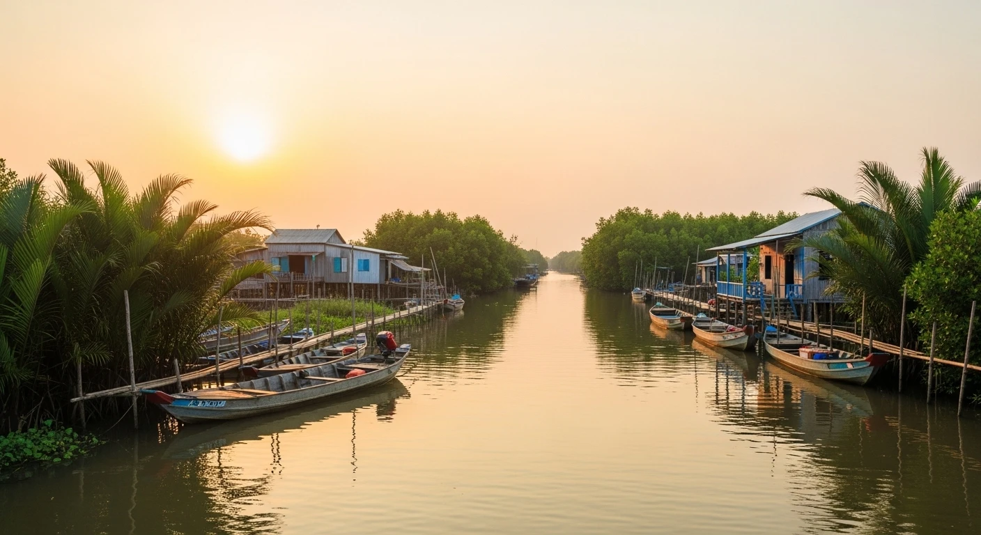 Không gian sông nước Cà Mau yên bình
