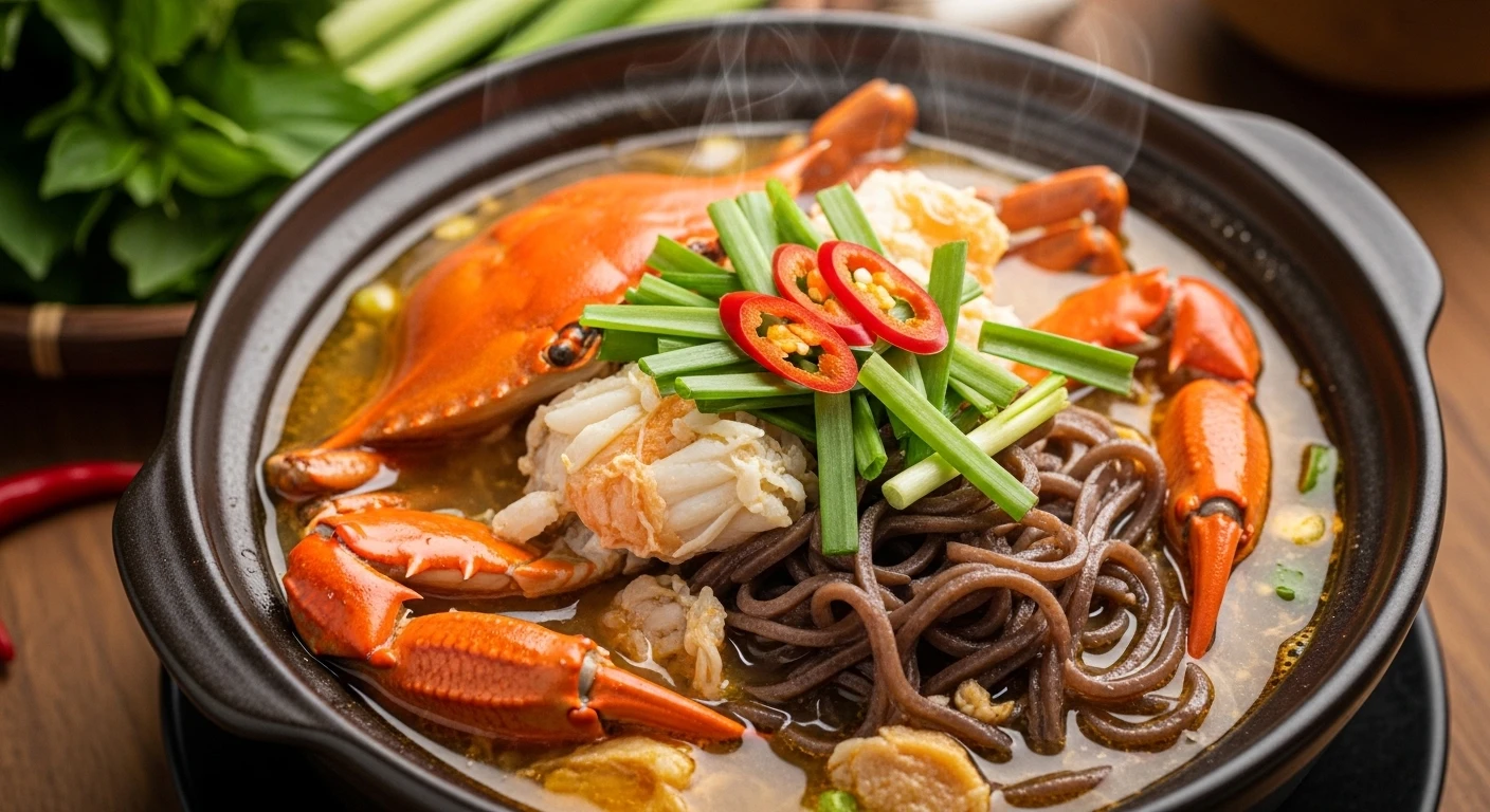 Bát canh Cua Cà Mau nấu Bánh Đa thơm ngon, hấp dẫn