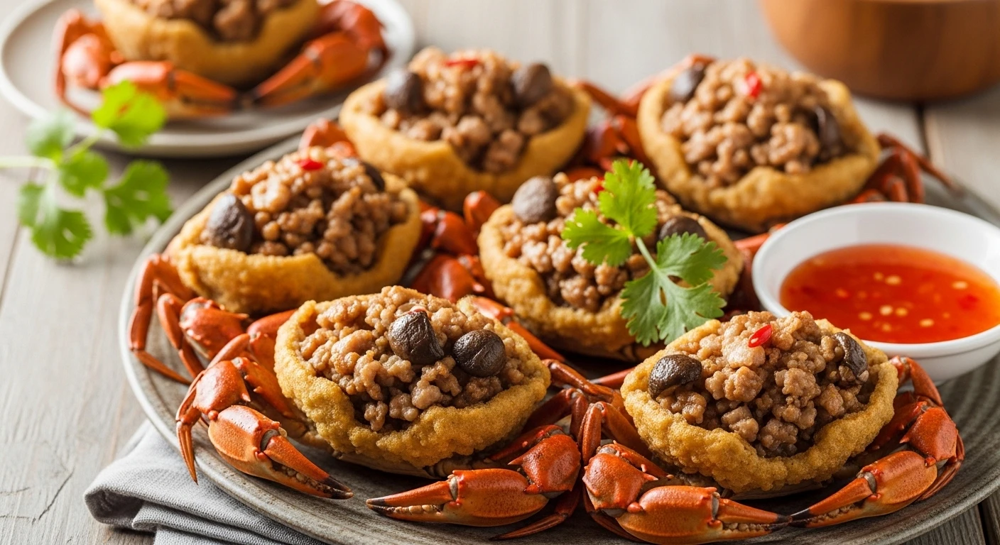 Cua Nhồi Thịt Chiên Giòn Nguyên Mai hấp dẫn