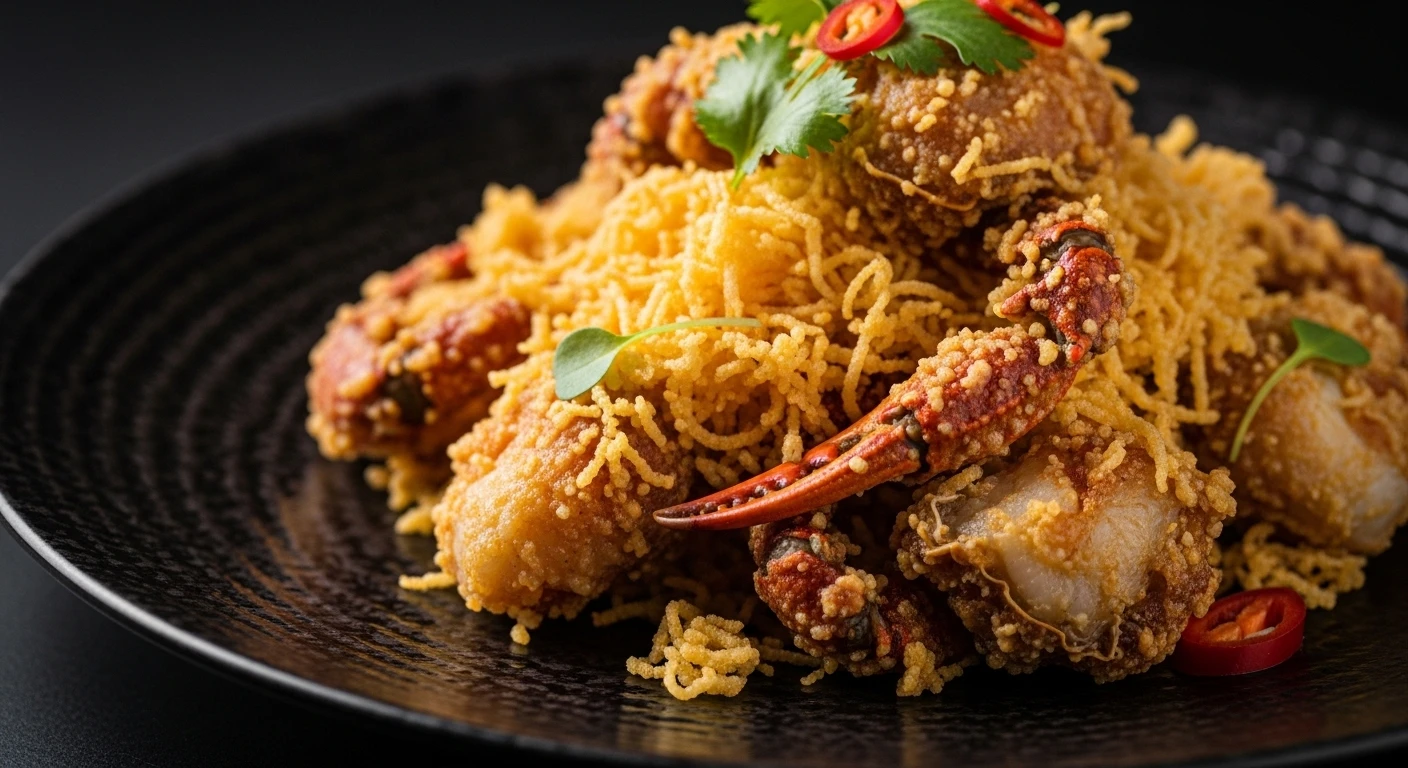 Dĩa Cua Rang Chà Bông hấp dẫn, đầy màu sắc