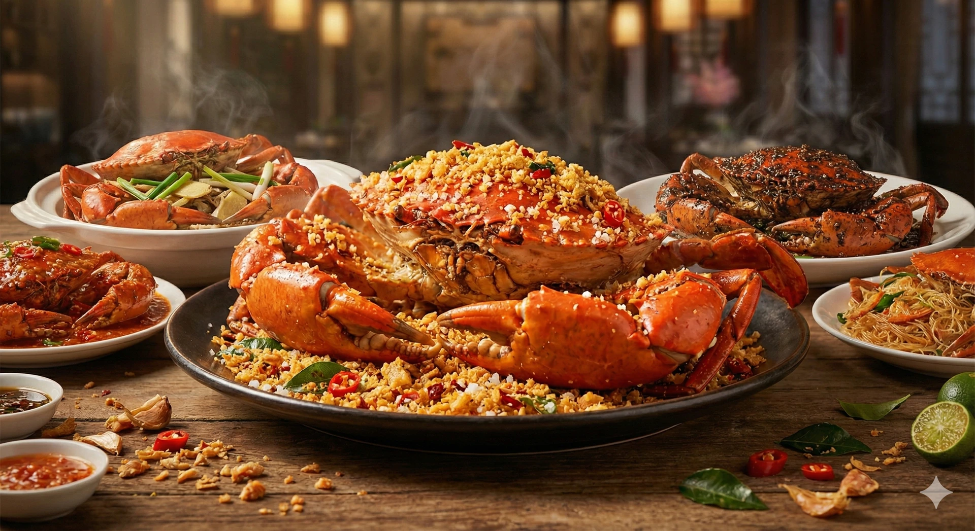 Cua rang muối Hồng Kông vàng óng ả, giòn rụm trên đĩa