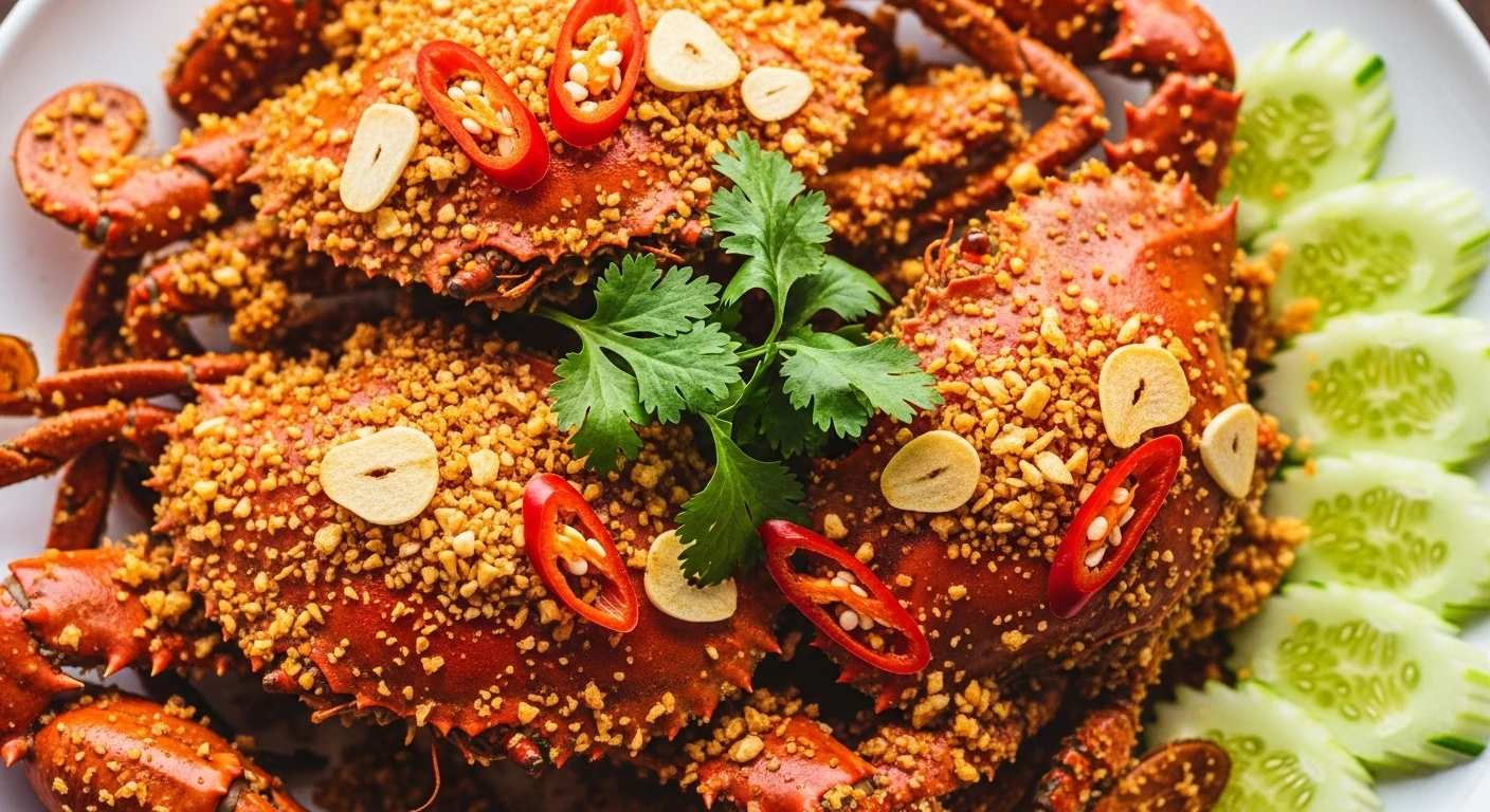 Cua rang muối tôm khô tỏi ớt hấp dẫn