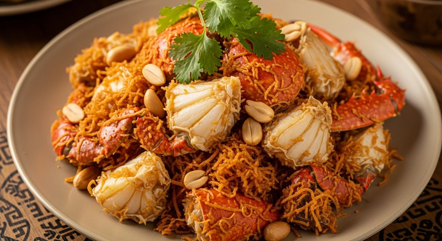 Món Cua Xào Dừa Nạo hấp dẫn với dừa nạo và đậu phộng