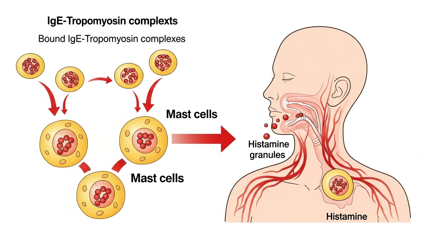 Minh họa cơ chế dị ứng hải sản